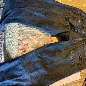 Ariat Dark Blue Straight Leg Jeans with Red Logo